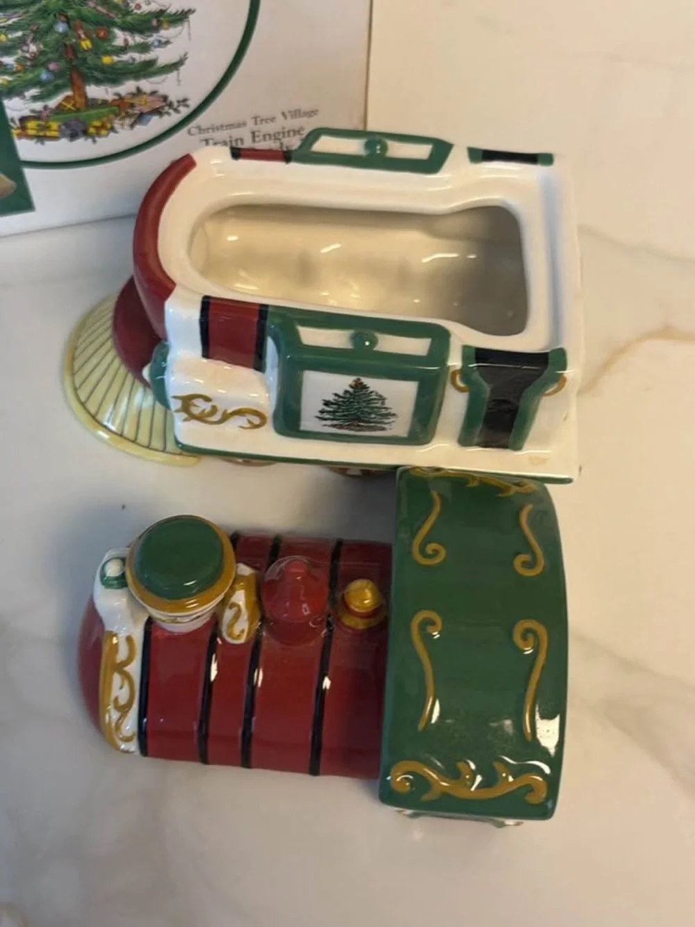 Spode Holiday Train Ceramic Candy Dish